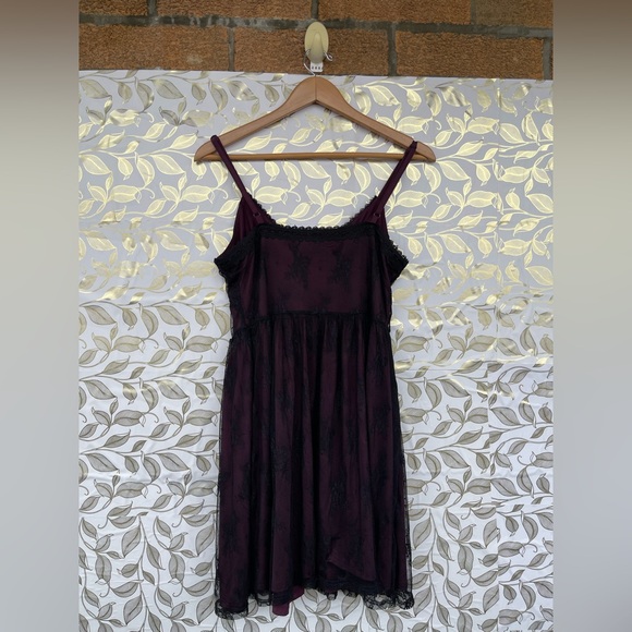 Disturbia Plum Lace Slip Dress | Whimsigoth Goth Core Mini | US 6 - Picture 11 of 15